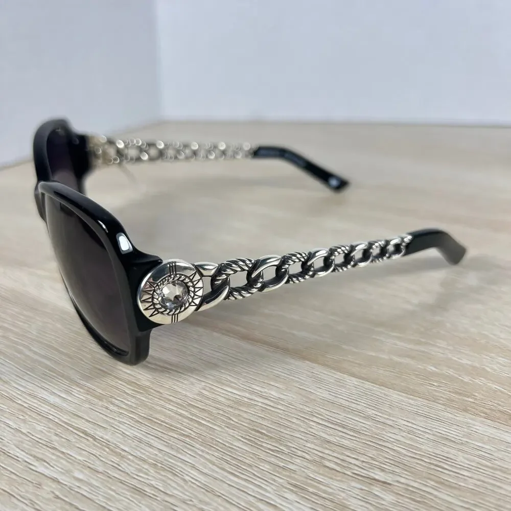 Brighton A12393-125 Fortino Sunglasses Black Silver Chain Link 56-15
